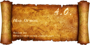 Aba Ormos névjegykártya